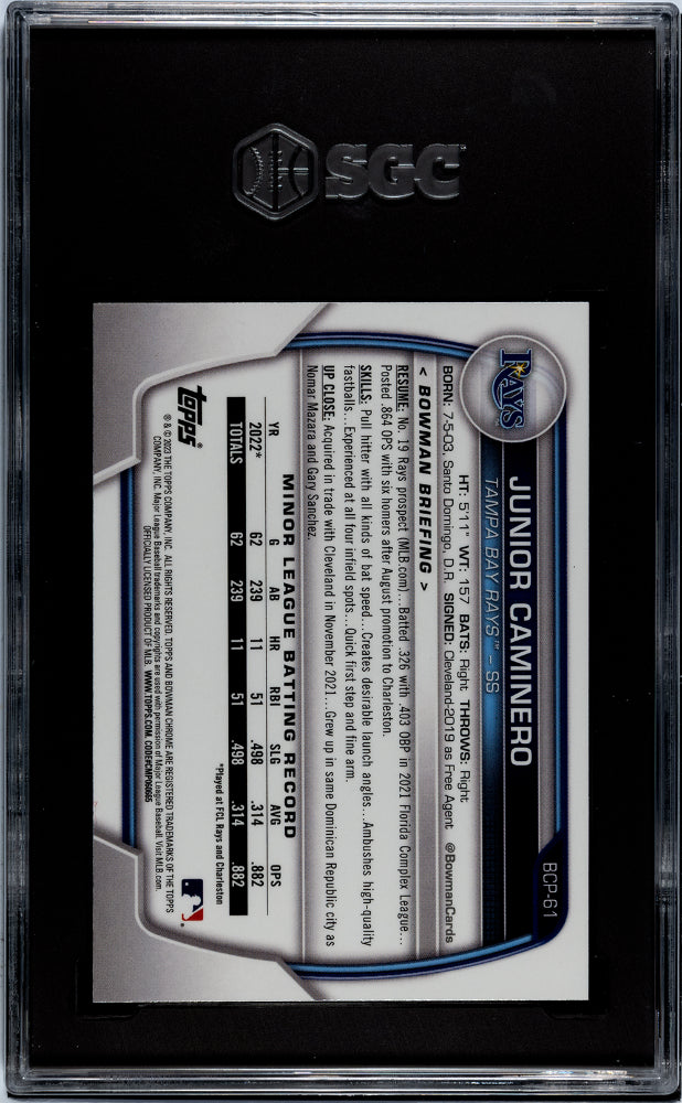 2023 Bowman Junior Caminero #BCP-61 SGC 9.5