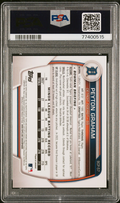 2023 Bowman Chrome Prospects Peyton Graham #BCP57 PSA 9