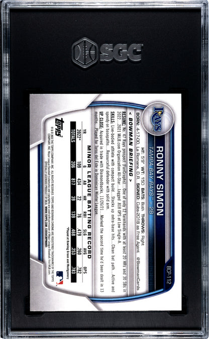 2023 Bowman Ronny Simon #BCP-112 CHR. Pros. Atomic Refractor SGC 10