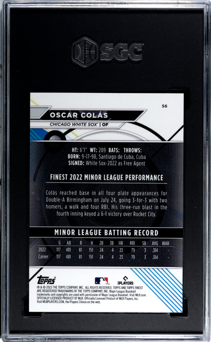 2023 Topps Finest Oscar Colas #56 SGC 9