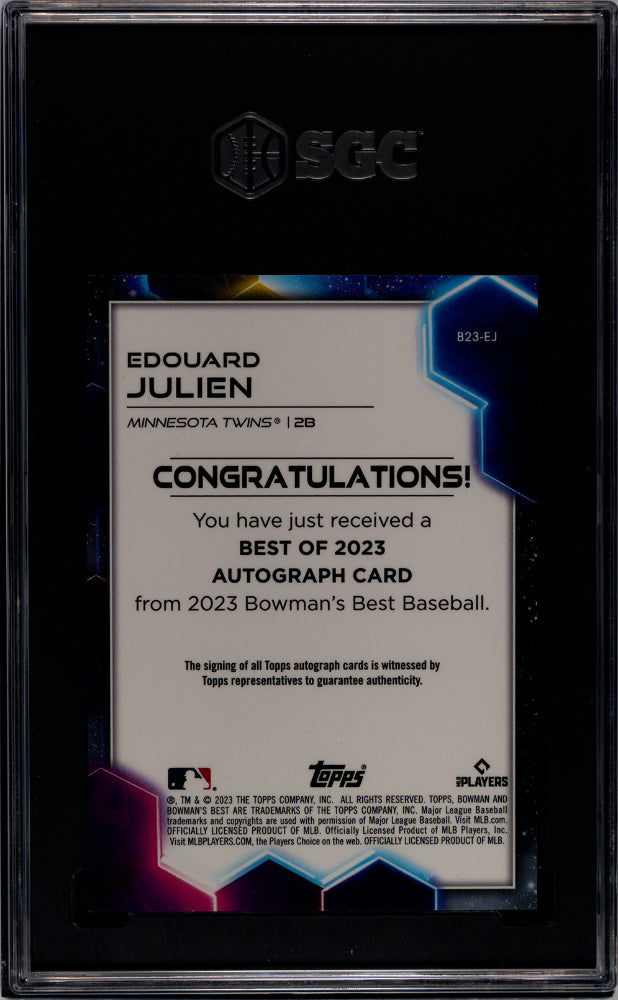 2023 Bowman's Best Edouard Julien  Best Of '23 Autograph Red Refractor SGC 10