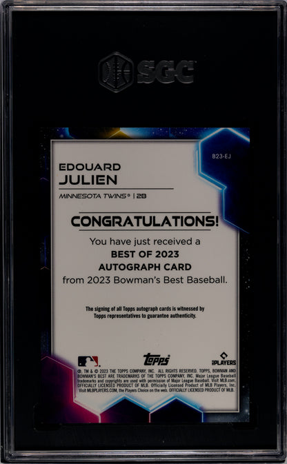 2023 Bowman's Best Edouard Julien  Best Of '23 Autograph Red Refractor SGC 10