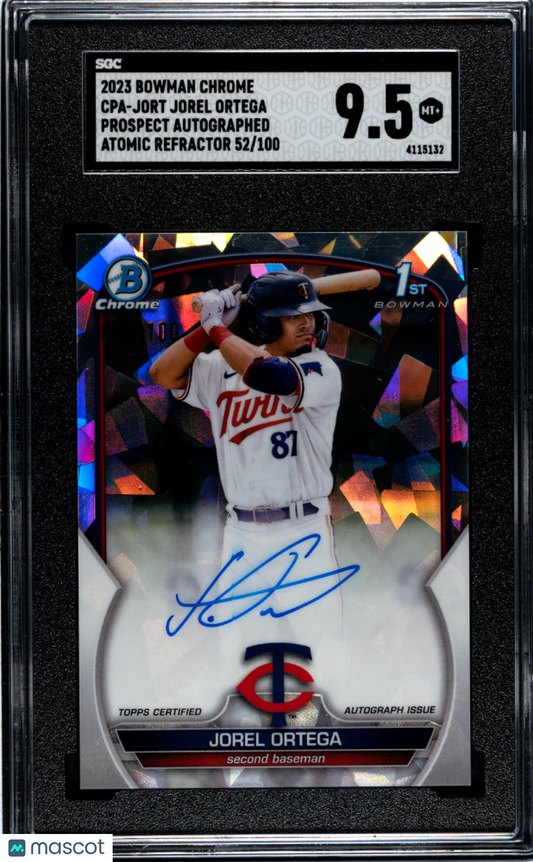 2023 Bowman Chrome Jorel Ortega Pros. Autograph Atomic Refractor SGC 9.5