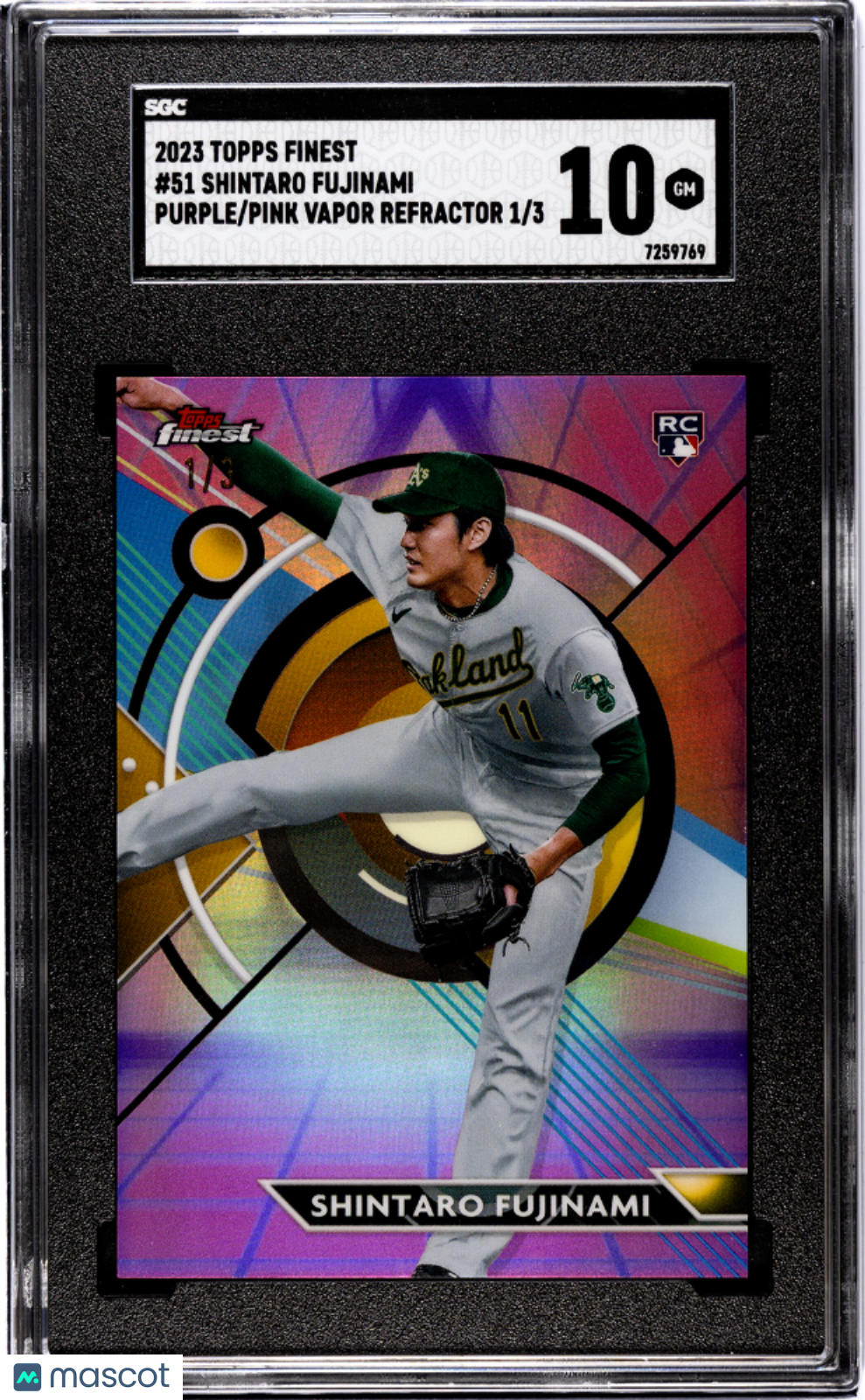 2023 Topps Finest Shintaro Fujinami #51 Purple Pink Vapor Refractor SGC 10