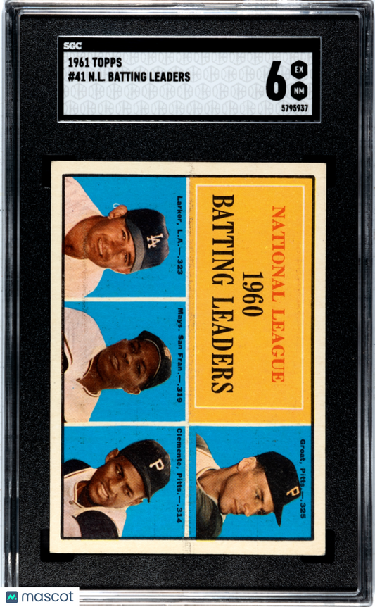 1961 Topps N. L. Batting Leaders #41 SGC 6